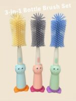 3-in-1 Bottle Brush Set (with a cat cartoon pattern) - Image 4