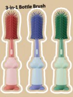3-in-1 Bottle Brush Set (with a Squirrel cartoon pattern) - Image 2