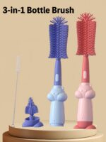 3-in-1 Bottle Brush Set (with a Squirrel cartoon pattern)