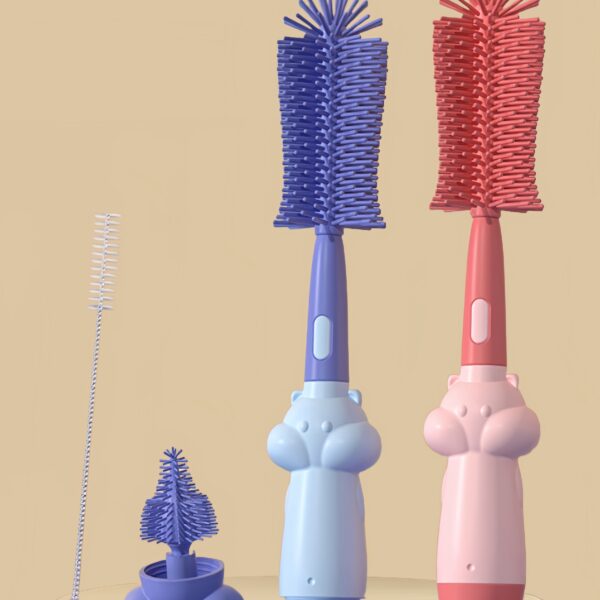 3-in-1 Bottle Brush Set (with a Squirrel cartoon pattern)