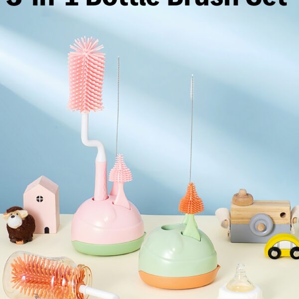 3-in-1 Bottle Brush with a Draining Rack
