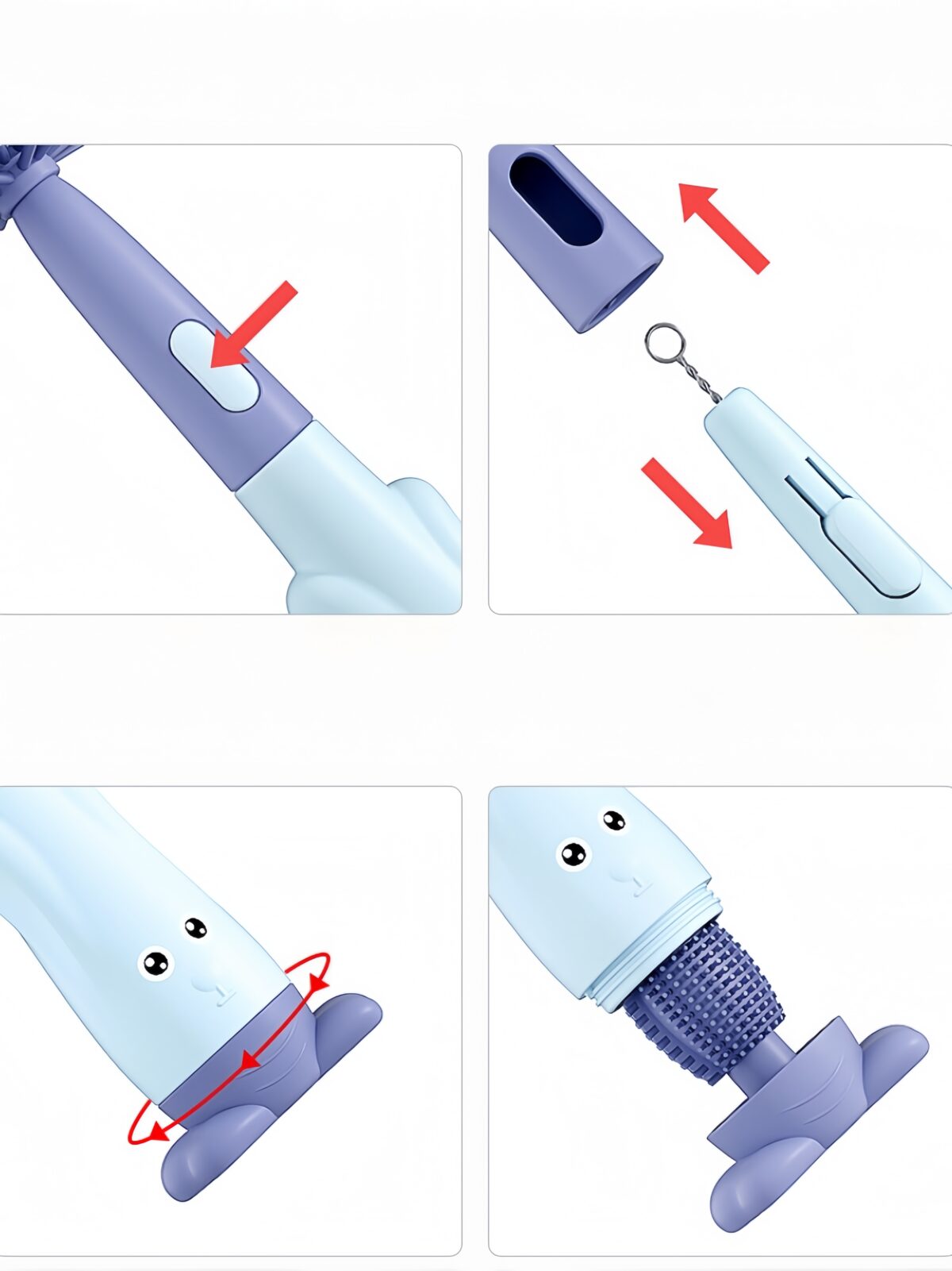 3-in-1 Bottle Brush Set (with a Rabbit cartoon pattern) - Image 2